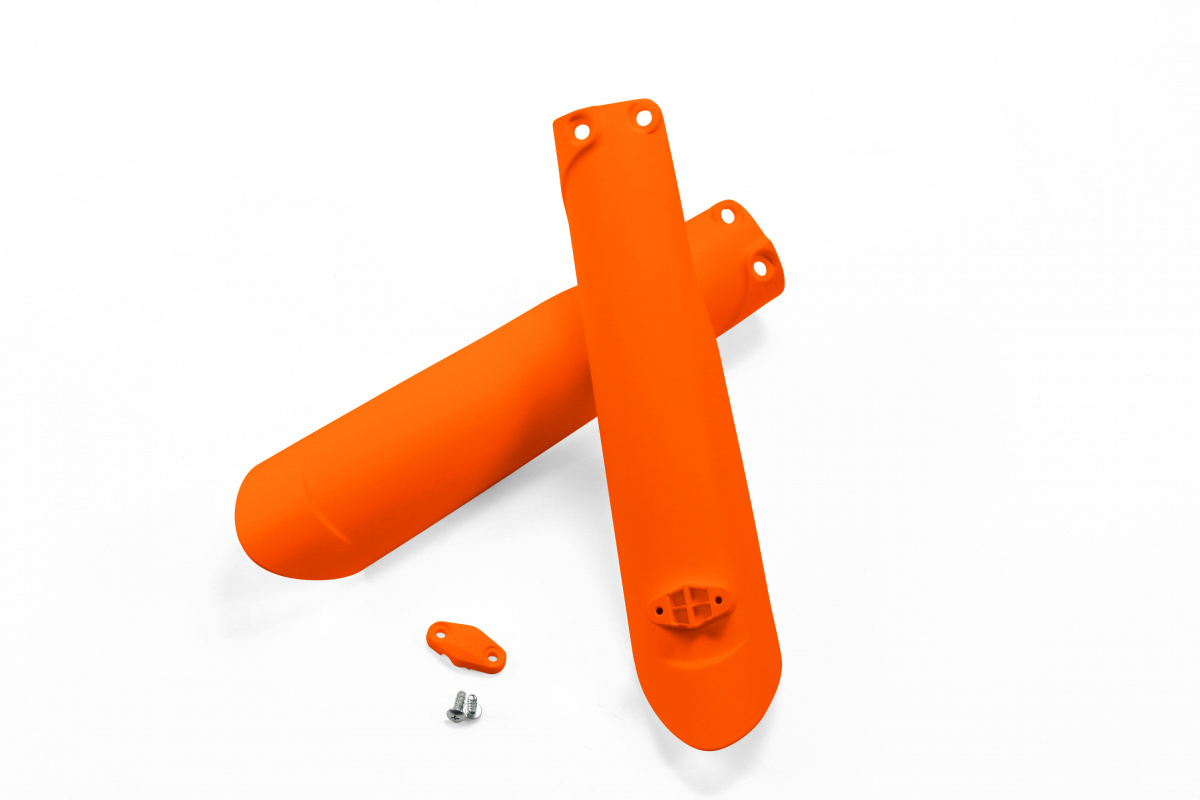 Fork slider protectors - neon orange - Ktm - REPLICA PLASTICS - KT04055-FFLU - UFO Plast