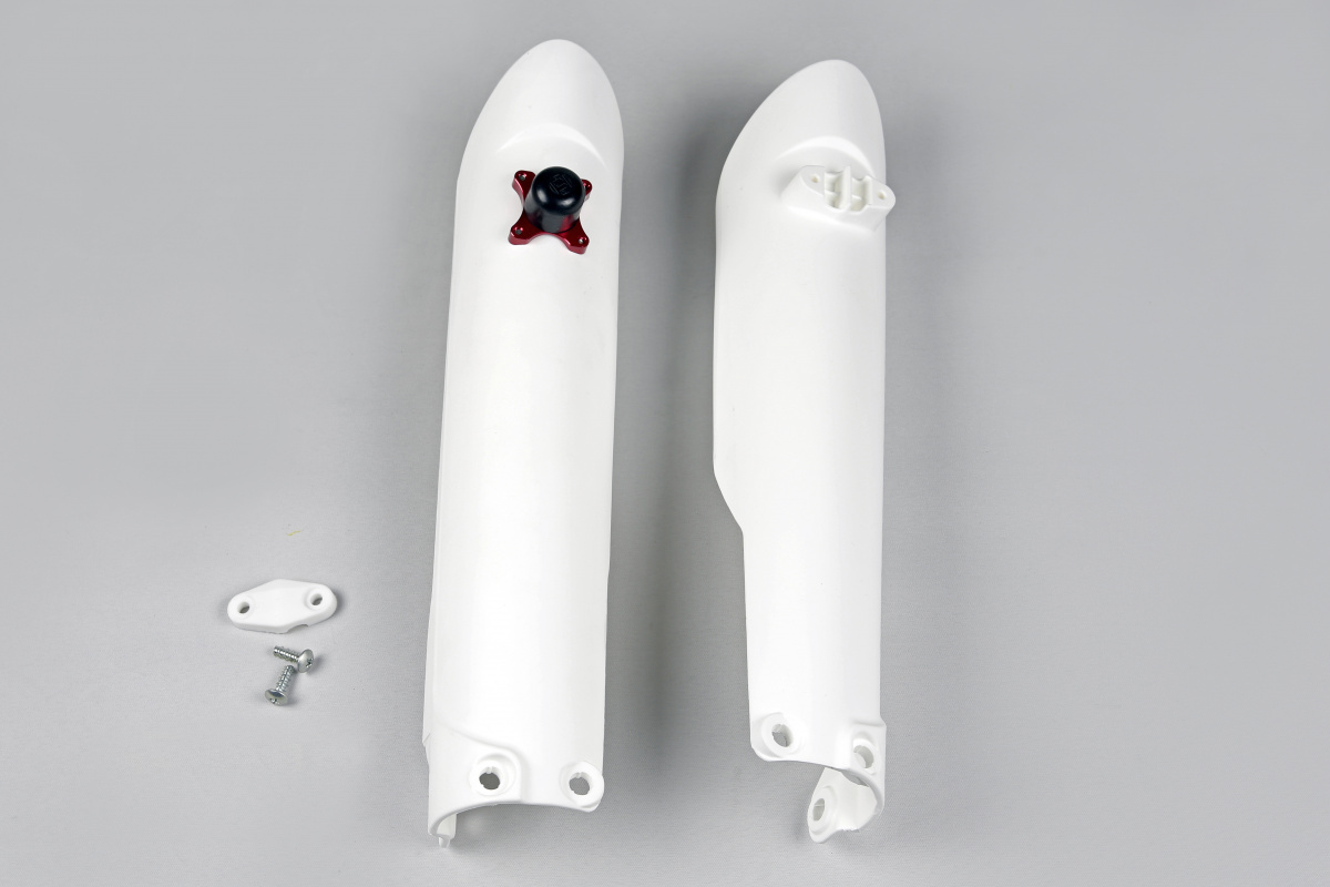 Fork Slider Protector + Quick Starter white for Ktm SX 250/XC 250 - SX 125/XC 125 - SX 150 - SX-F 350/XCF 350 - SX-F 450/XCF....