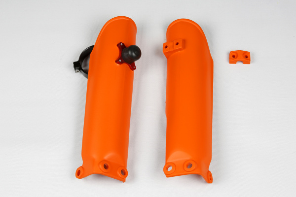 Fork slider protectors + quick starter - orange 127 - Ktm - REPLICA PLASTICS - KT04017-127 - UFO Plast