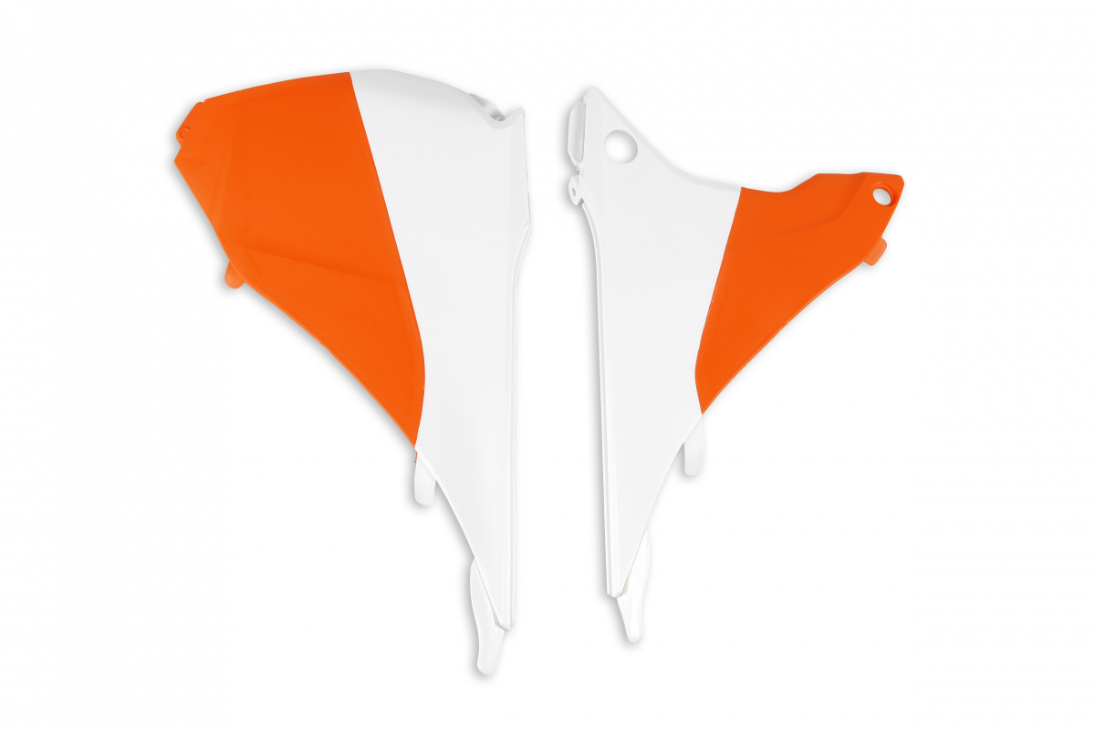 Airbox Cover white-orange for Ktm EXC 125/XC W125 - EXC 200 - EXC 250/XC W250 - EXC-F 250/XCF W250 - EXC 300/XC W300 - EXC-F....