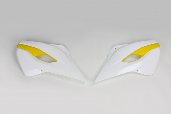 Radiator covers / White-yellow - oem 15 - Husqvarna - REPLICA PLASTICS - HU03353-W - UFO Plast