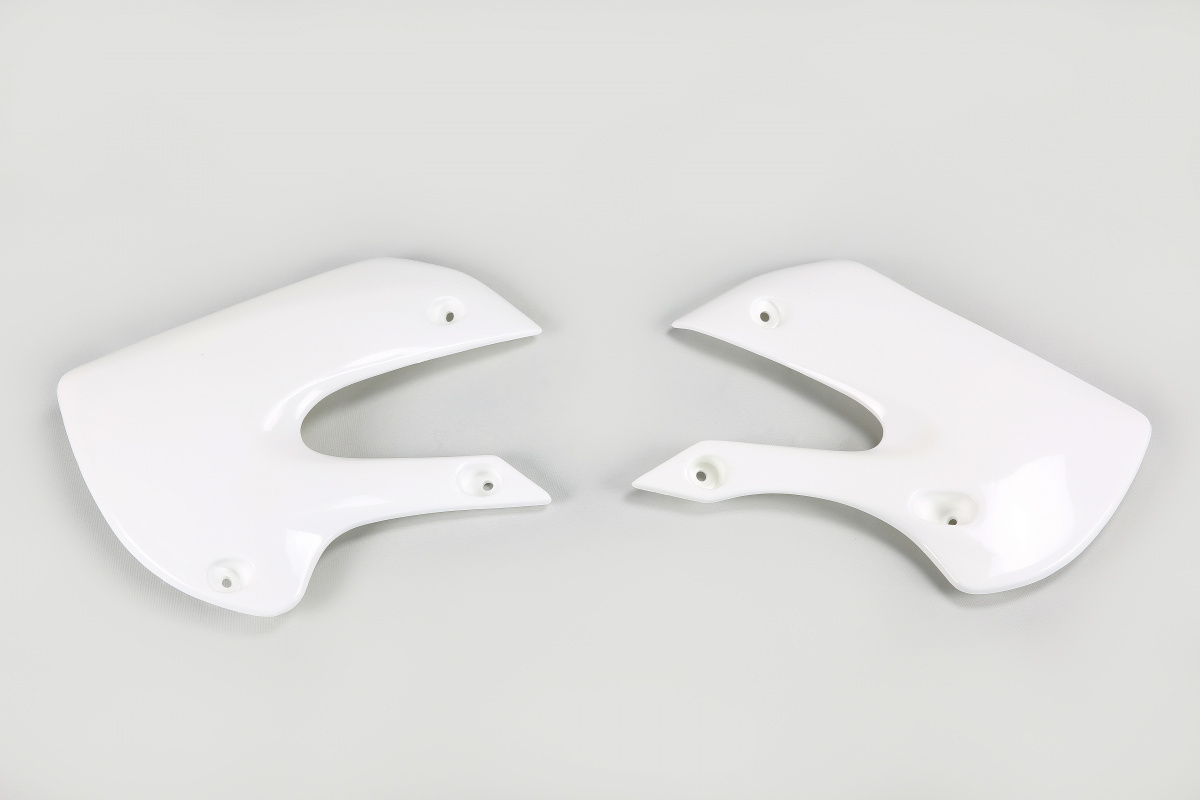 Radiator covers - white 047 - Kawasaki - REPLICA PLASTICS - KA03733-047 - UFO Plast