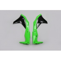 Radiator covers / Green-black - oem 17-18 & 20 - Kawasaki - REPLICA PLASTICS - KA04747-999 - UFO Plast