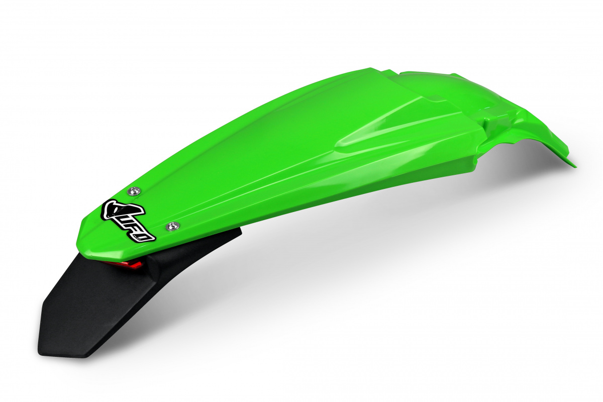 Rear fender / Enduro LED - green - Kawasaki - REPLICA PLASTICS - KA04735-026 - UFO Plast