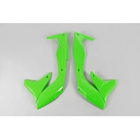 Radiator covers - neon green - Kawasaki - REPLICA PLASTICS - KA04736-AFLU - UFO Plast