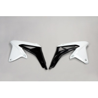 Radiator Covers white-black for Suzuki RMZ 450 (2008-17) - REPLICA PLASTICS - SU04917-041 - Ufo Plast