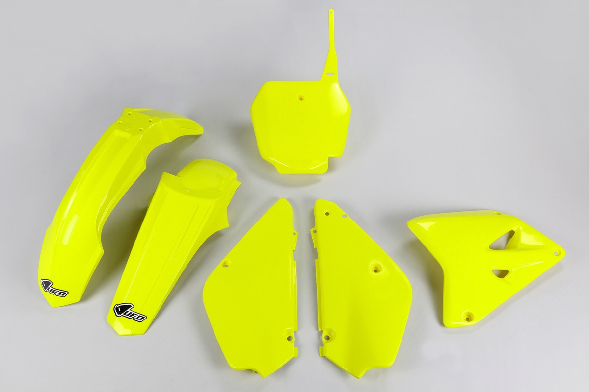 Plastic Kit neon yellow for Suzuki RM 85 (2000-25) - REPLICA PLASTICS - SUKIT405K-DFLU - Ufo Plast