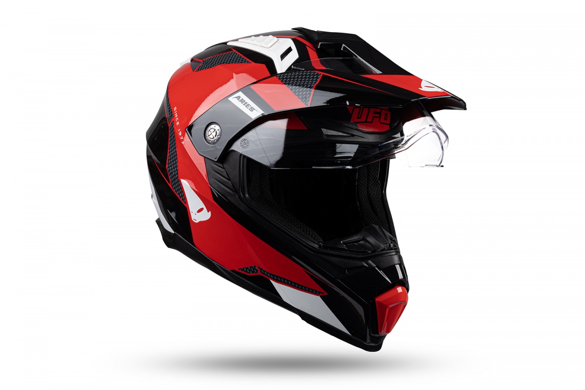 Motocross enduro helmet Aries black and red - PROTECTION - HE163 - UFO Plast