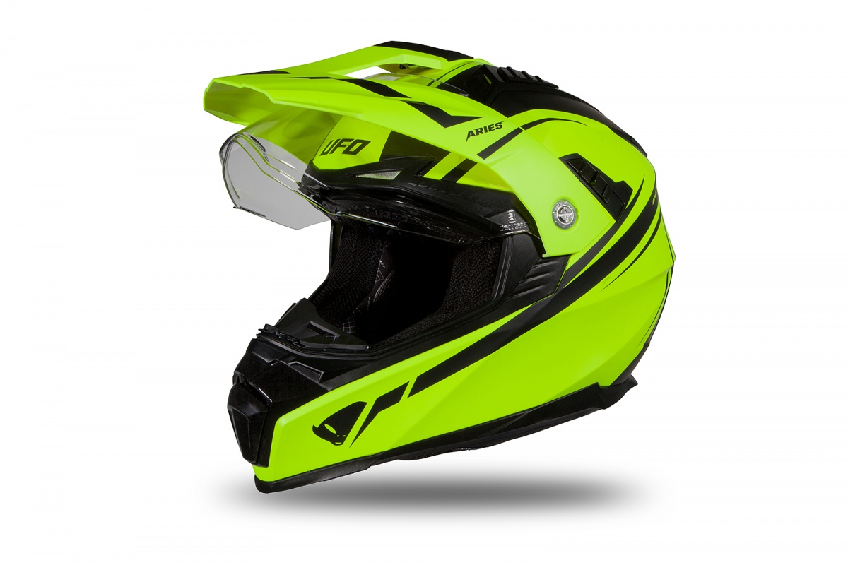 Motocross Enduro helmet Aries black and neon yellow matt - Helmets - HE179 - UFO Plast