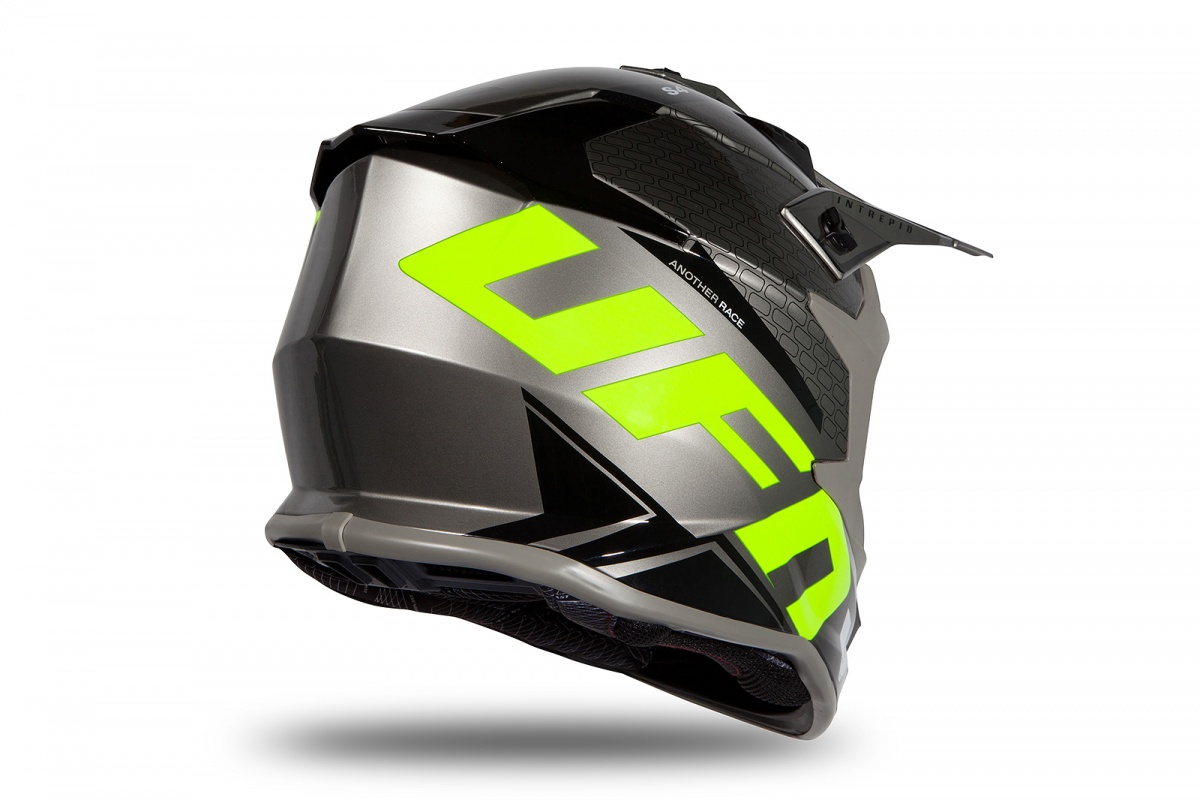 Motocross helmet Intrepid grey and neon yellow glossy - Helmets - HE173 - UFO Plast