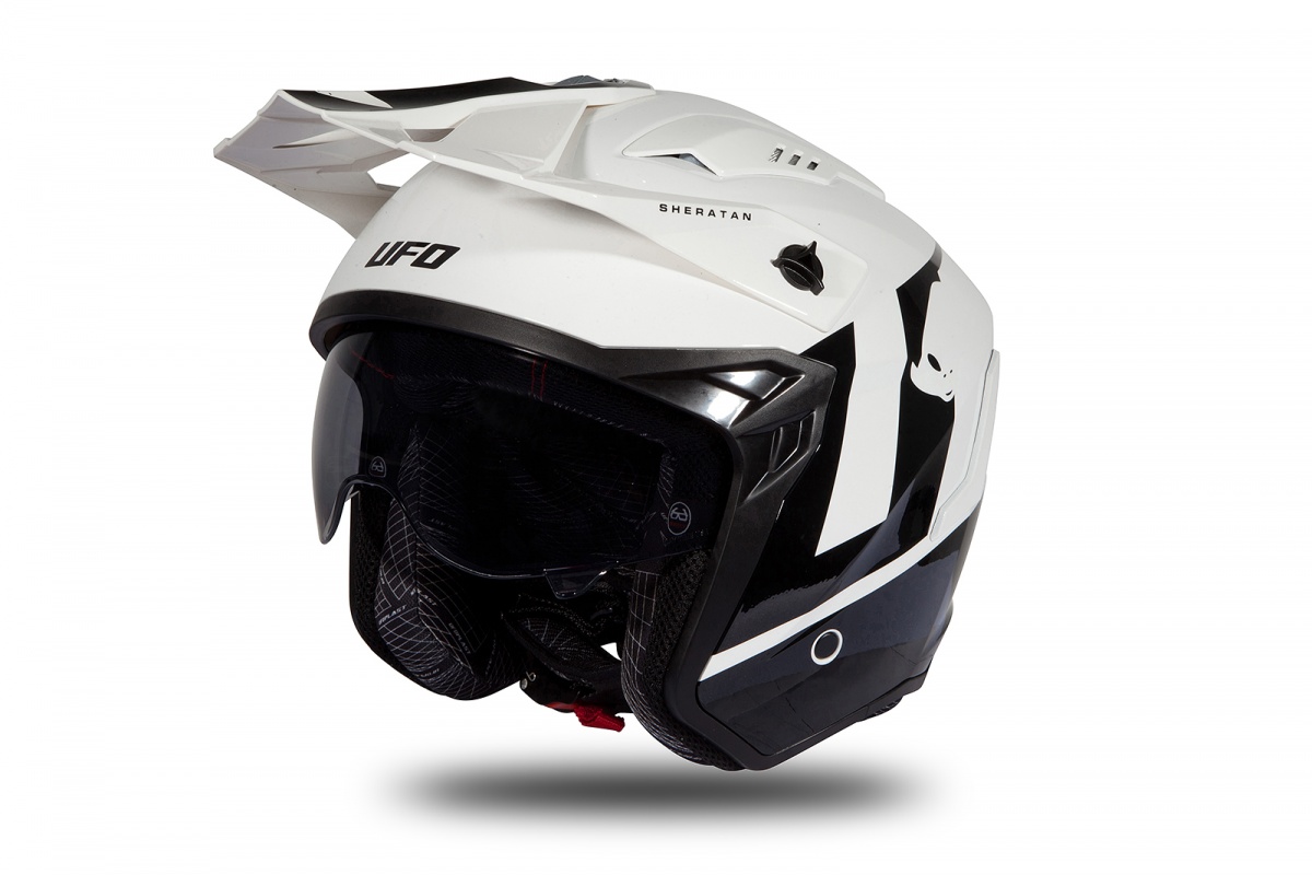 Jet helmet Sheratan white and black glossy - Helmets - HE185 - UFO Plast