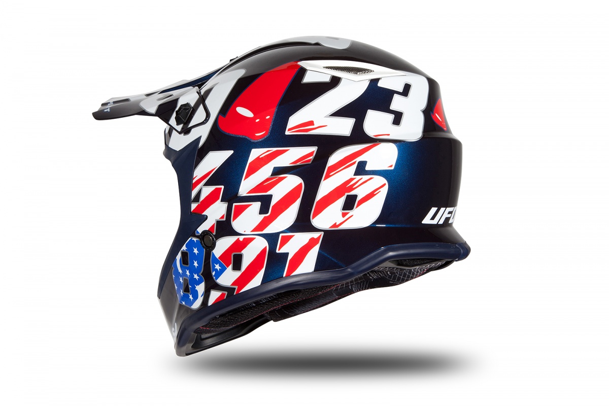 Motocross helmet for kids Numbers blue glossy - Helmets - HE193 - UFO Plast