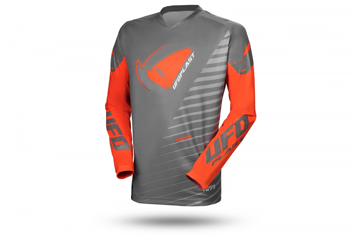 MOTOCROSS KIMURA JERSEY FOR KIDS GREY AND ORANGE - KIDS - MG04494-EF - UFO Plast