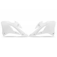 Radiator covers - white - Kawasaki - REPLICA PLASTICS - KA04758-047 - UFO Plast